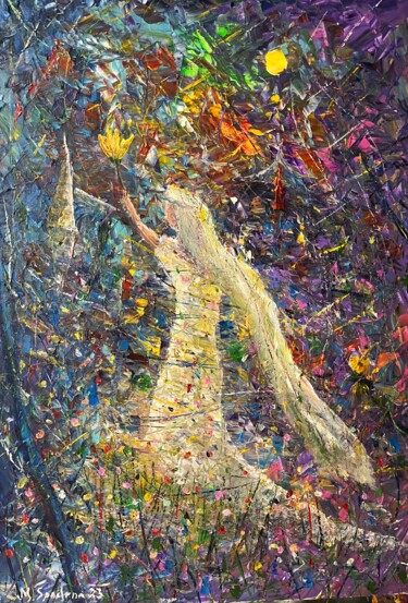 "Novia de la luna(mo…" başlıklı Tablo Miroslav Spadrna tarafından, Orijinal sanat, Akrilik Ahşap Sedye çerçevesi üzerine mon…