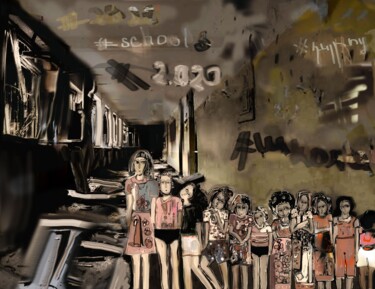 绘画 标题为“#School” 由Lusine Naghdalyan, 原创艺术品, 数字油画