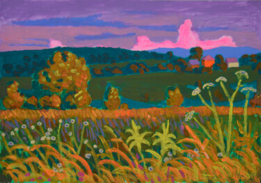 제목이 "Evening. Pink cloud…"인 미술작품 Mykola Kozlovskyi로, 원작, 아크릴