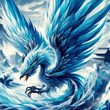 数字艺术 标题为“Le Phoenix des glac…” 由Tsuiho, 原创艺术品, AI生成的图像