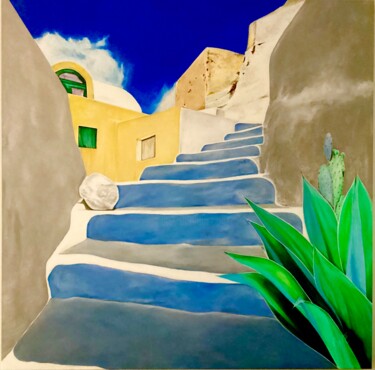 Peinture intitulée "Au bout du chemin" par Mate13, Œuvre d'art originale, Acrylique