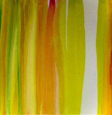绘画 标题为“Lignes couleurs 3” 由Véronique Missud (Musique), 原创艺术品, 墨 安装在木质担架架上