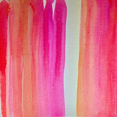 绘画 标题为“Lignes couleurs 2” 由Véronique Missud (Musique), 原创艺术品, 墨 安装在木质担架架上