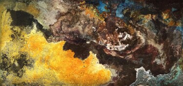绘画 标题为“Yellowstone - Desert” 由Heinz Katzenmeier, 原创艺术品, 颜料 安装在木板上