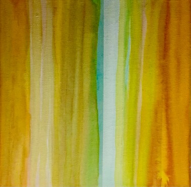Schilderij getiteld "Lignes couleurs 4" door Véronique Missud (Musique), Origineel Kunstwerk, Inkt Gemonteerd op Frame voor…