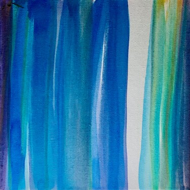 Schilderij getiteld "Lignes couleurs 8" door Véronique Missud (Musique), Origineel Kunstwerk, Inkt Gemonteerd op Frame voor…