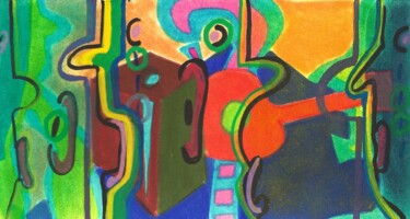 绘画 标题为“Ecoute entend” 由Catb, 原创艺术品, 标记