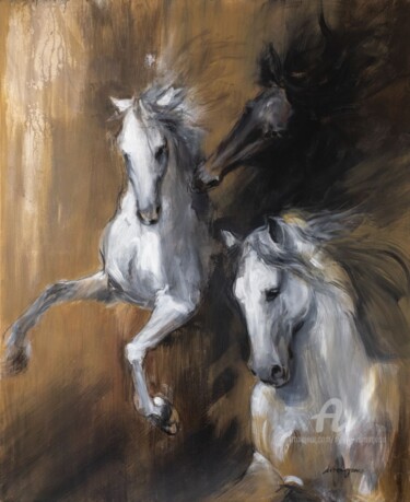 Peinture intitulée "Jeux sauvages 1" par Sylvie Vernageau, Œuvre d'art originale, Acrylique Monté sur Châssis en bois