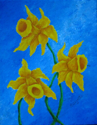 DAFFODILS FOR NONI 绘画 标题为“DAFFODILS FOR NONI” 由Allegretto, 原创艺术品, 丙烯