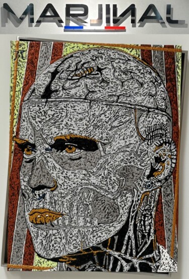 Z-BOY / SCULPTURE CHÂSSIS-DÉCALÉ-MARJINAL D INOX Peinture intitulée "Z-BOY / SCULPTURE C…" par Marjinal Artiste Peintre Décalé Français, Œuvre d'art originale, Acrylique Mon…