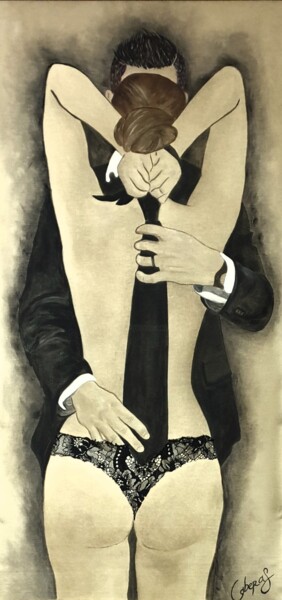 La flamme Painting titled "La flamme" by Caberas, Original Artwork, Acrylic