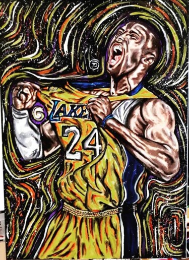 Pittura intitolato "Kobe Bryant" da Giuseppe D’Alessandro (JD), Opera d'arte originale, Olio Montato su Pannello di legno