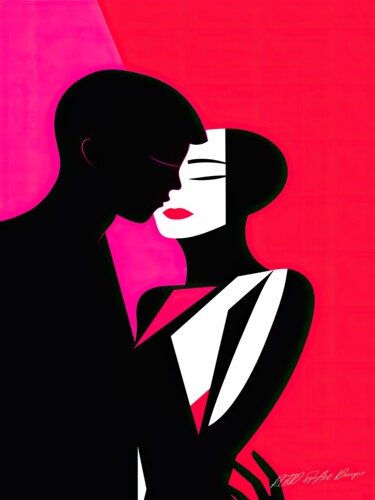 Digital Arts titled "Love Pink - Couple…" by Sykart Designs, Original Artwork, AI generated image