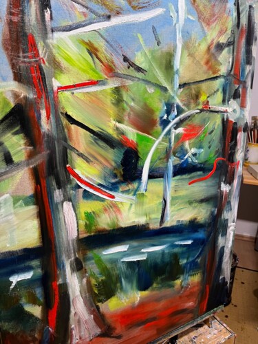 Schilderij getiteld "Waldrausch" door Marek Raminski, Origineel Kunstwerk, Olie