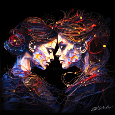 Love Comes Softly - Mother Daughter Love Arts numériques intitulée "Love Comes Softly -…" par Sykart Designs, Œuvre d'art originale, Image générée par l'IA