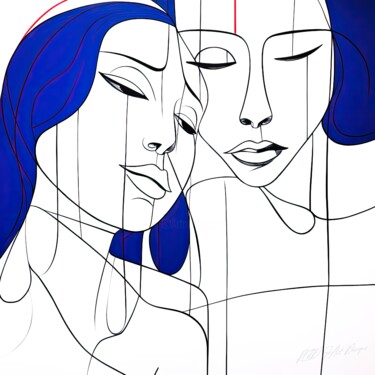数字艺术 标题为“Love In Blue - Two…” 由Sykart Designs, 原创艺术品, AI生成的图像