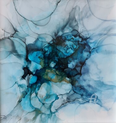 Peinture intitulée "Petite encre vendue…" par Isabel Ollange, Œuvre d'art originale, Encre Monté sur Autre panneau rigide