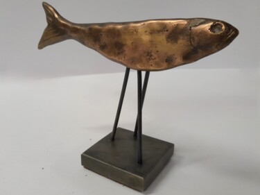 雕塑 标题为“Sardine auf Sockel” 由Richard Blaas, 原创艺术品, 青铜