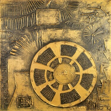 绘画 标题为“Mechanism A88” 由Alessia Lu, 原创艺术品, 丙烯 安装在木质担架架上