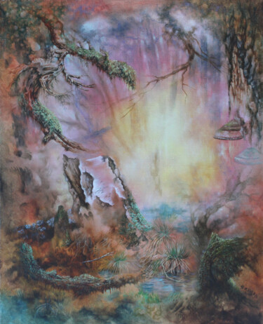Painting titled "Болото" by Kira Mofa Sargon, Original Artwork, Oil