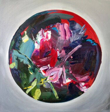 Painting titled "Circel to nature" by Asavei, Original Artwork, Oil Mounted on Wood Panel
