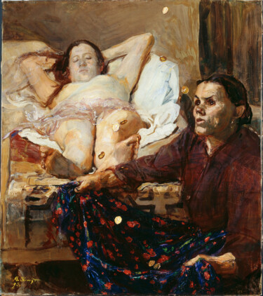 Peinture intitulée "Danae" par Max Slevogt, Œuvre d'art originale, Huile
