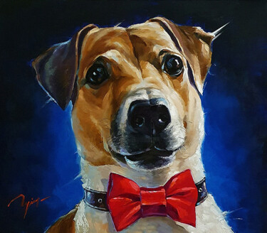Painting titled "Джек-рассел "Станис…" by Evgenii Gusev, Original Artwork, Oil