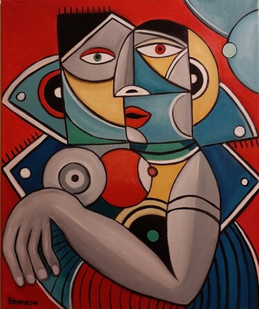 Pittura intitolato "Dois amantes" da Olena Blinnikova, Opera d'arte originale, Olio Montato su Telaio per barella in legno