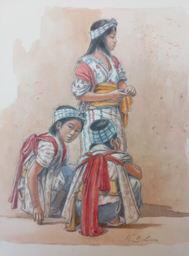 绘画 标题为“giovani donne asiat…” 由Benito Lizza, 原创艺术品, 水彩