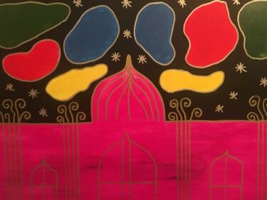 Peinture intitulée "Palais des mille et…" par Florence Aubry, Œuvre d'art originale, Acrylique