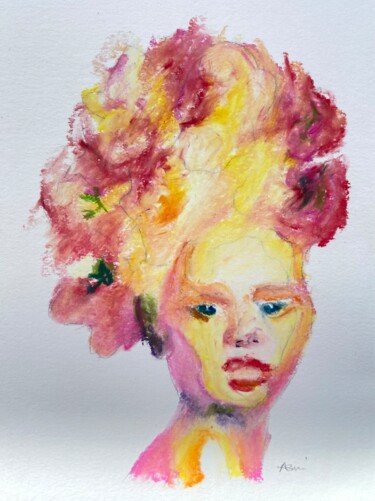 Drawing titled "Fleur de vie 1" by Isabelle Asni, Original Artwork, Pastel