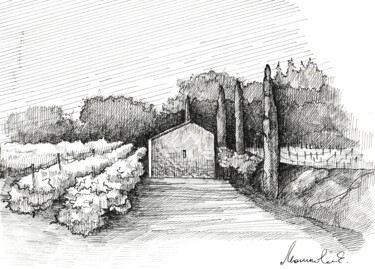 Gadagne. Sud de la France Dessin intitulée "Gadagne. Sud de la…" par Ekaterina Moshkova (JTE_projections), Œuvre d'art originale, Encre