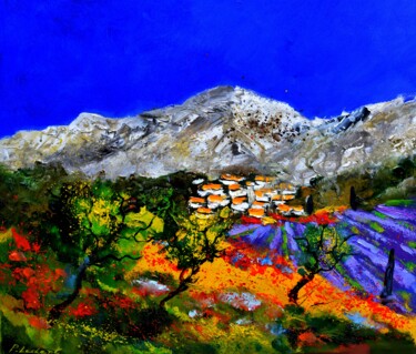 Painting titled "Provence 76442" by Pol Ledent, Original Artwork, Oil Mounted on Wood Stretcher frame
