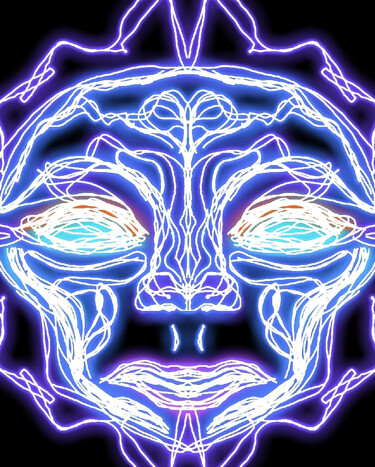图画 标题为“Visage lumineux” 由Dan Klight, 原创艺术品, 2D数字工作