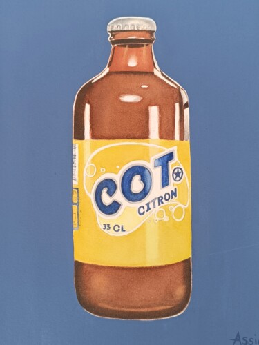 Peinture intitulée "Cot Citron" par Assia Benkahoul, Œuvre d'art originale, Aquarelle