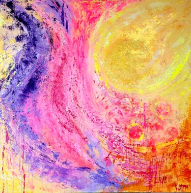 Malerei mit dem Titel "Happy future" von Sylvia Eder, Original-Kunstwerk, Acryl Auf Keilrahmen aus Holz montiert