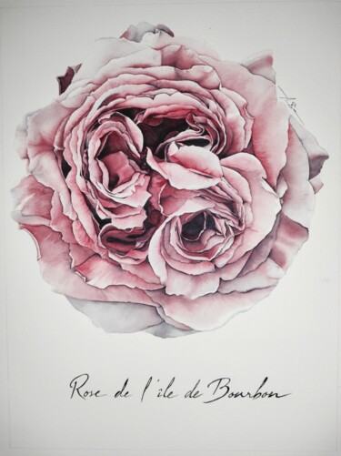 Malerei mit dem Titel "triptyque" von Assia Benkahoul, Original-Kunstwerk, Aquarell