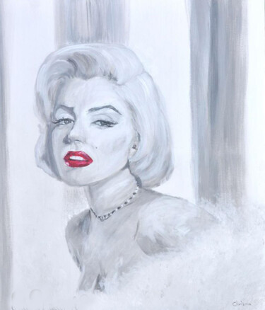제목이 "Marylin Monroe, Nor…"인 미술작품 Christelle Mayeur로, 원작, 아크릴 나무 들것 프레임에 장착됨