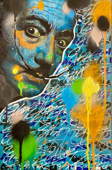 제목이 "Dalí by EFKA9"인 미술작품 Efka9로, 원작, 아크릴 나무 들것 프레임에 장착됨