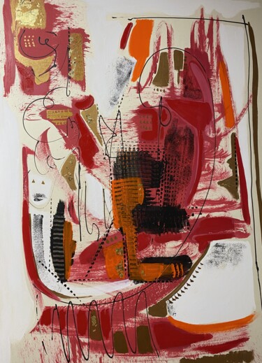 Pintura intitulada "Faste d'Orient" por Mariza Jonath, Obras de arte originais, Acrílico Montado em Cartão