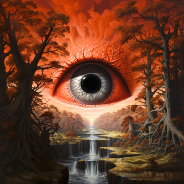 Arts numériques intitulée "Eye 1" par Jean Luc Michon, Œuvre d'art originale, Image générée par l'IA