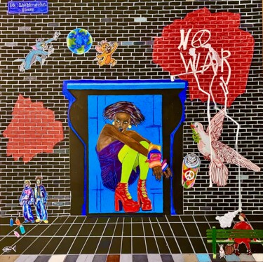 绘画 标题为“The Liebknechtgasse…” 由Jutta-Maria Offzarek, 原创艺术品, 孔戴