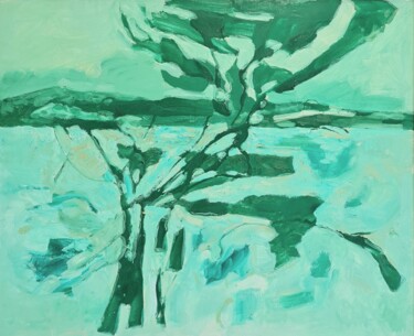 Cromatico mare (lo stretto) Painting titled "Cromatico mare (lo…" by Domenico Asmone, Original Artwork, Oil Mounted on Wood Stretcher frame