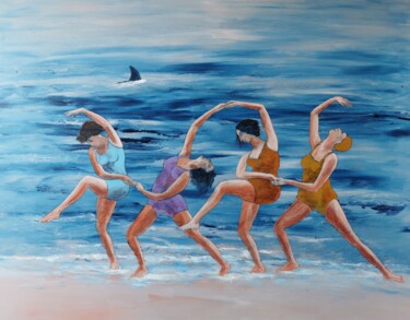 绘画 标题为“DANSE DE LA MER” 由Michel Adam, 原创艺术品, 丙烯 安装在木质担架架上