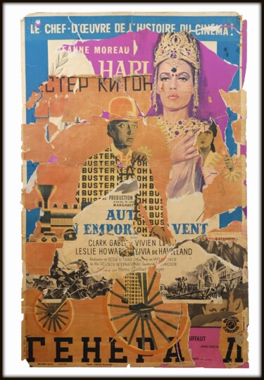 Collages intitolato "Buster Keaton" da Chriso, Opera d'arte originale, Collages