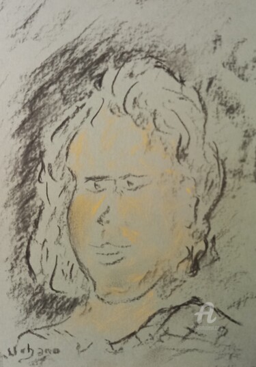 Dessin intitulée "Portrait de Pascali…" par Roberto Urbano, Œuvre d'art originale, Fusain