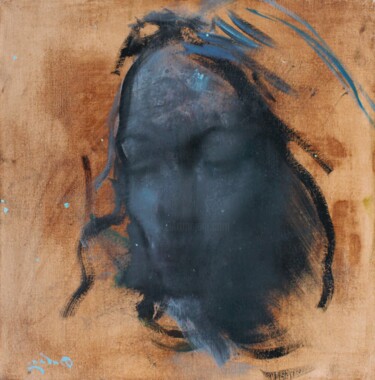 Peinture intitulée "Gray portrait" par Peter Balog, Œuvre d'art originale, Huile Monté sur Châssis en bois