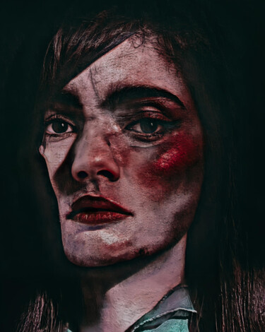 Arts numériques intitulée "The Felled Face" par Anton Pustovalov, Œuvre d'art originale, Peinture numérique