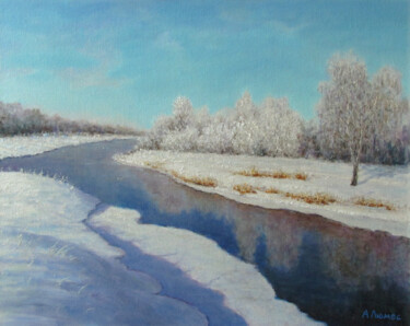 Pintura titulada "Река не замерзает" por Andrei Abramov (Andrei Liumes), Obra de arte original, Oleo