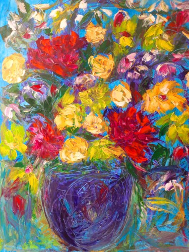 Peinture intitulée "Rire danse" par Sandra Land, Œuvre d'art originale, Huile